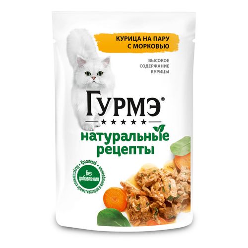 Влажный корм Гурмэ с курицей и морковью в соусе для взрослых кошек 75 г