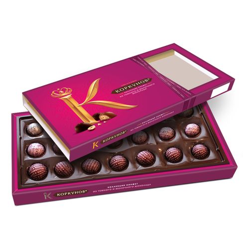 Конфеты шоколадные Коркунов Ассорти из темного и молочного шоколада 192 г