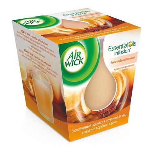 Свеча ароматическая Air Wick Essential Oils Infusion Анти-табак апельсин 105 г