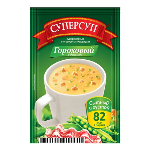 Суп-пюре Суперсуп Гороховый с беконом и сухариками 23 г