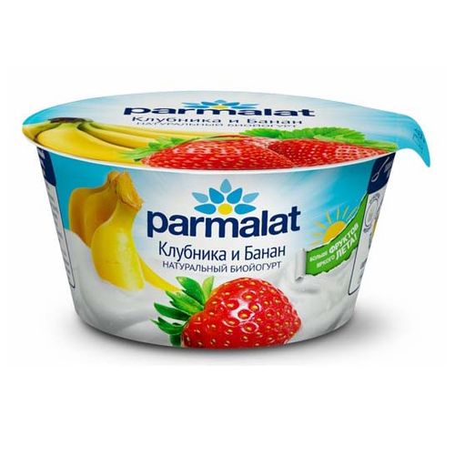 Йогурт Parmalat натуральный клубника и банан 2,4% БЗМЖ 130 г