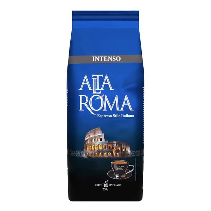 Кофе молотый intenso. Кофе alta ROMA intenso. Кофе alta ROMA Веро молотый 250г. Кофе в зернах alta ROMA intenso.