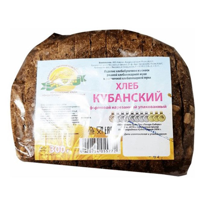 Хлеб Минхлеб Кубанский ржано-пшеничный в нарезке 300 г - купить с доставкой  на дом в СберМаркет