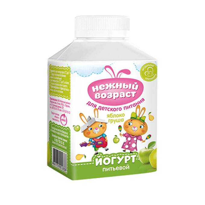 Йогурт детский питьевой нежный Возраст. Йогурт детский питьевой яблоко груша. Детям питьевой йогурт яблоко груша. Питьевой йогурт для детей от года.