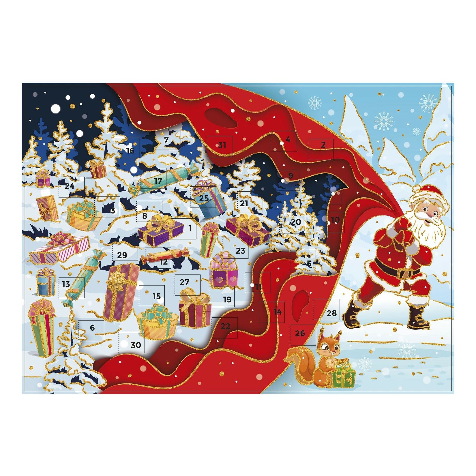 Адвент-календарь Подарок с окошками-сюрпризами 41,5 х 29,5 см - купить с  доставкой на дом в СберМаркет